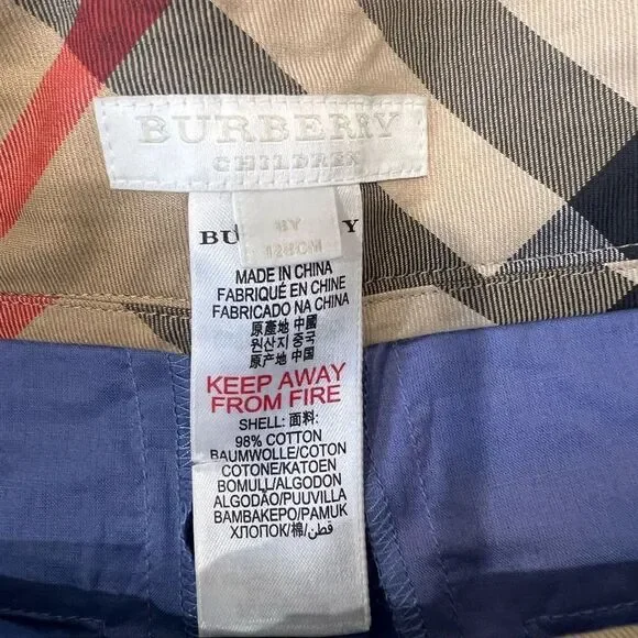 Burberry Children's Bundle Check Cotton Shirt Dress and Shorts Girls Size 8 - Picture 7 of 8
